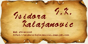 Isidora Kalajanović vizit kartica